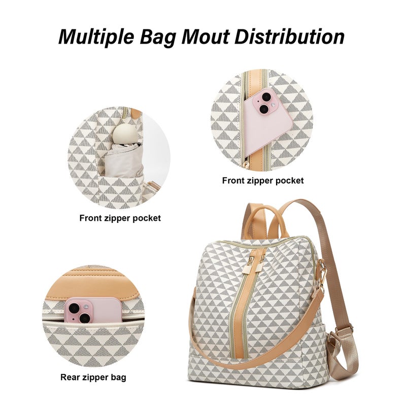 Makes Backpack Purse for Women PU Leather Travel Satchel Handbag Convertible Design Bag with Purse 2 Piece - Image 5